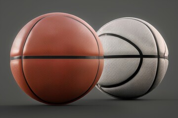 3d rendering basketball ball isolated on white - Generative AI