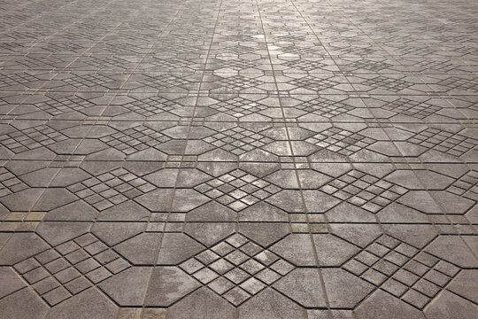 Floor Tiles at Djemaa El Fna Market Square, Marrakech, Morocco