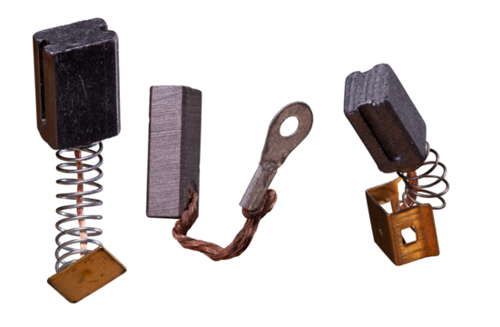 Carbon brushes used in electric motors.