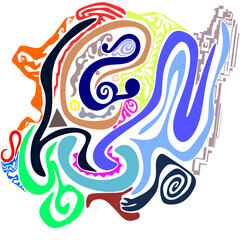 abstract art with many colors and patterns