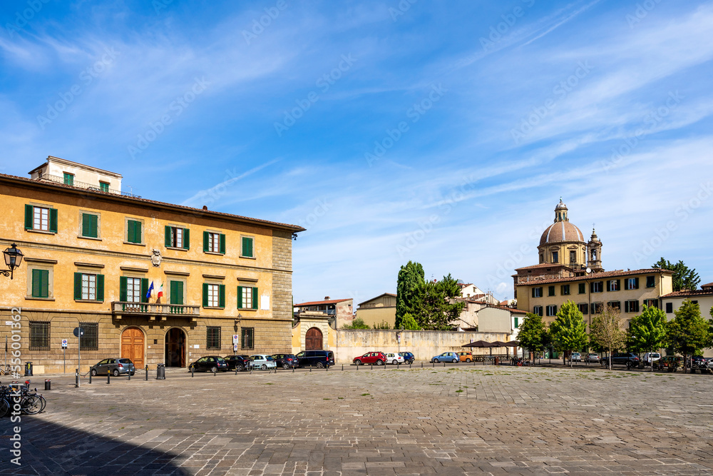 Wall mural piazza del carmine square in san frediano quarter, florence, tuscany, italy, with the church of cest