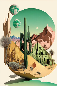 Poster of desert, western movie style, Generative Ai