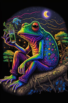 Designed colorful frog, Generative Ai