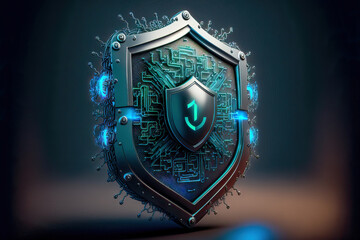 Fototapeta premium Data Security Data Protection 3D-Icon Cyberscurity and Internet Protection Sign of Security Generative AI Digital ART Illustration Backdrop Background Status Quo 
