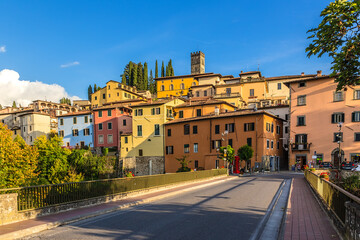 Fototapeta na wymiar Lucca, Italy. Scenic view of buildings in the historic center