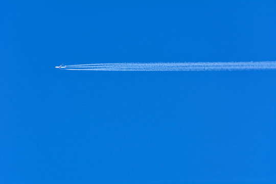 Airplane with Contrail, Germany