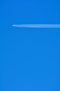 Airplane with Contrail, Germany