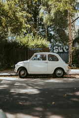 Classic old Fiat car on the street 
