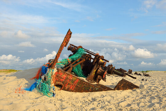 The Shipwreck at East End, Norderney, East Frisia Island, North Sea, Lower Saxony, Germany