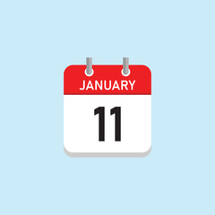 January 11 Concept Design. Vector Illustration.