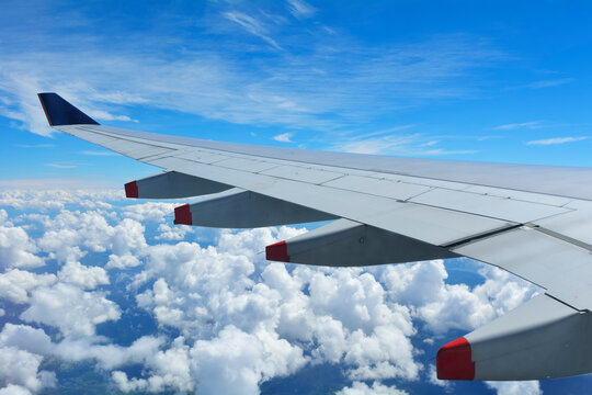 Aircraft Airbus A380 Wing During Flight over Queensland, Australia