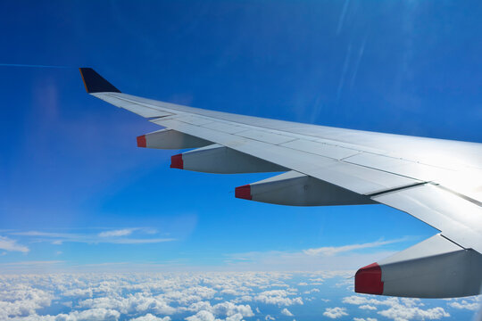 Aircraft Airbus A380 Wing During Flight over Queensland, Australia