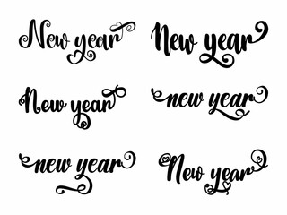 Fototapeta na wymiar New year writing quote illustration. Stock vector.