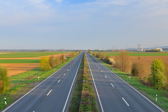Empty Highway, Aschaffenburg, Franconia, Bavaria, Germany