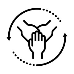 Conjunto de icono de colaboración. Equipo de trabajo, apoyo, asociación. Ilustración vectorial