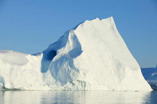 Icebergs at Ilulissat icefjord, Ilulissat, Icefjord, Disko Bay, Qaasuitsup, Greenland, Polar Regions, Arctic