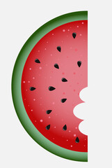 vector image. pitted watermelon slice