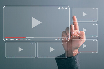 Video player on virtual screen.