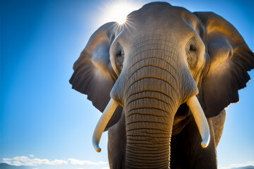 Fototapeta na wymiar Beautiful elephant outside in his prime