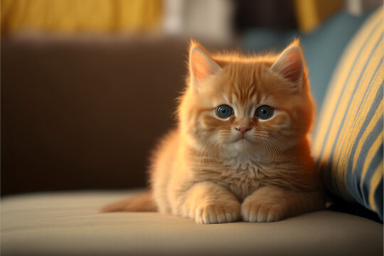 Beautiful cute orange little kitten