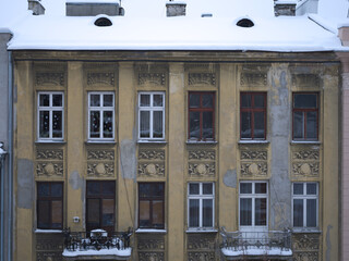 facade of a building - Cracow, historic residential building near the Wawel Castle.