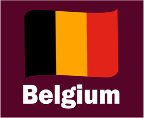 Belgium Flag Ribbon With Names Symbol Design Europe football Final Vector European  Countries Football Teams Illustration