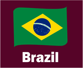 Brazil Flag Ribbon With Names Symbol Design Latin America football Final Vector Latin American Countries Football Teams Illustration