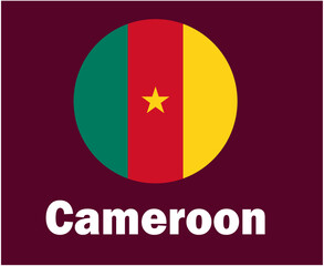 Cameroon Flag With Names Symbol Design Africa football Final Vector African Countries Football Teams Illustration