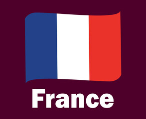 Naklejka premium France Flag Ribbon With Names Symbol Design Europe football Final Vector European Countries Football Teams Illustration