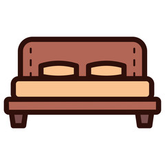 bed with pillows illustration