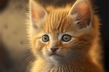 Beautiful little orange kitten
