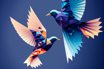 Flying birds design, background, graphic. Generative AI