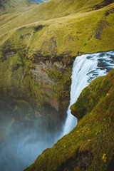Top view of Skógafoss, Iceland