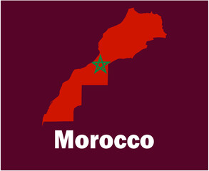 Obraz premium Morocco Map Flag With Names Symbol Design Africa football Final Vector African Countries Football Teams Illustration