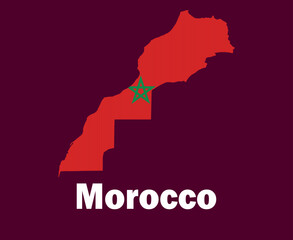Morocco Map Flag With Names Symbol Design Africa football Final Vector African Countries Football Teams Illustration