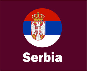 Serbia Flag With Names Symbol Design Europe football Final Vector European Countries Football Teams Illustration