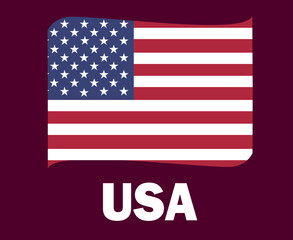 United States Flag Ribbon With Names Symbol Design North America football Final Vector North American Countries Football Teams Illustration