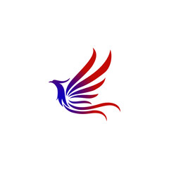 vector illustration of a phoenix for an icon, symbol or logo. flat phoenix logo 