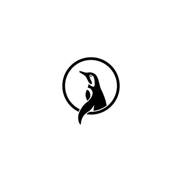Penguin vector illustration for icon, symbol or logo. penguin flat logo