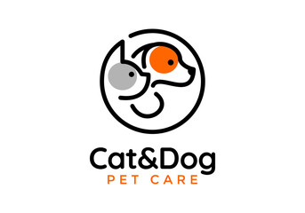 Cat and dog logo for the business symbol.