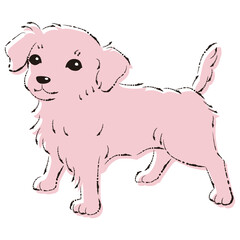 チワックスのイラスト（チワワとダックスフントのミックス犬）