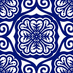 Retro geometric pattern in repeat. Fabric print. Damask style Seamless pattern background, mosaic ornament, vintage style. Design for prints on fabrics