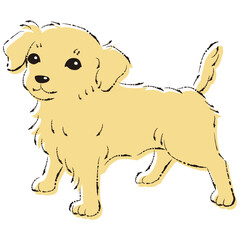 チワックスのイラスト（チワワとダックスフントのミックス犬）