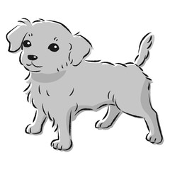 チワックスのイラスト（チワワとダックスフントのミックス犬）