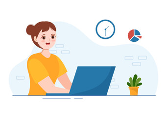 Personal Portfolio with Profile Data, Resume or Self Improvement to Attract Clients and Employers in Flat Cartoon Hand Drawn Templates Illustration