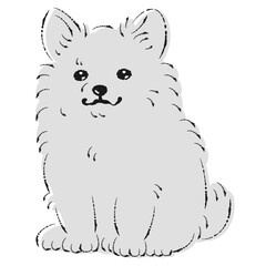 ポメチワのイラスト（ポメラニアンとチワワのミックス犬）