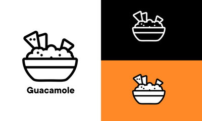guacamole vector outline style Editable strokes. Pixel perfect.