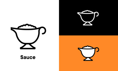 Sauce vector outline style Editable strokes. Pixel perfect.