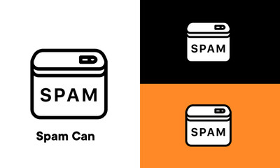 spam can vector outline style Editable strokes. Pixel perfect.
