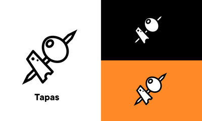 tapas vector outline style Editable strokes. Pixel perfect.